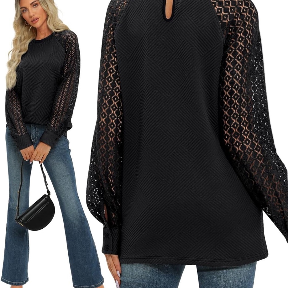 Ladies Black Pullover Top